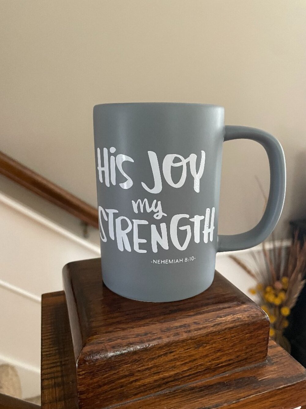 Joy & Strength Bible Verse Coffee Mug 14oz Christian Faith Cup - Dayspring
